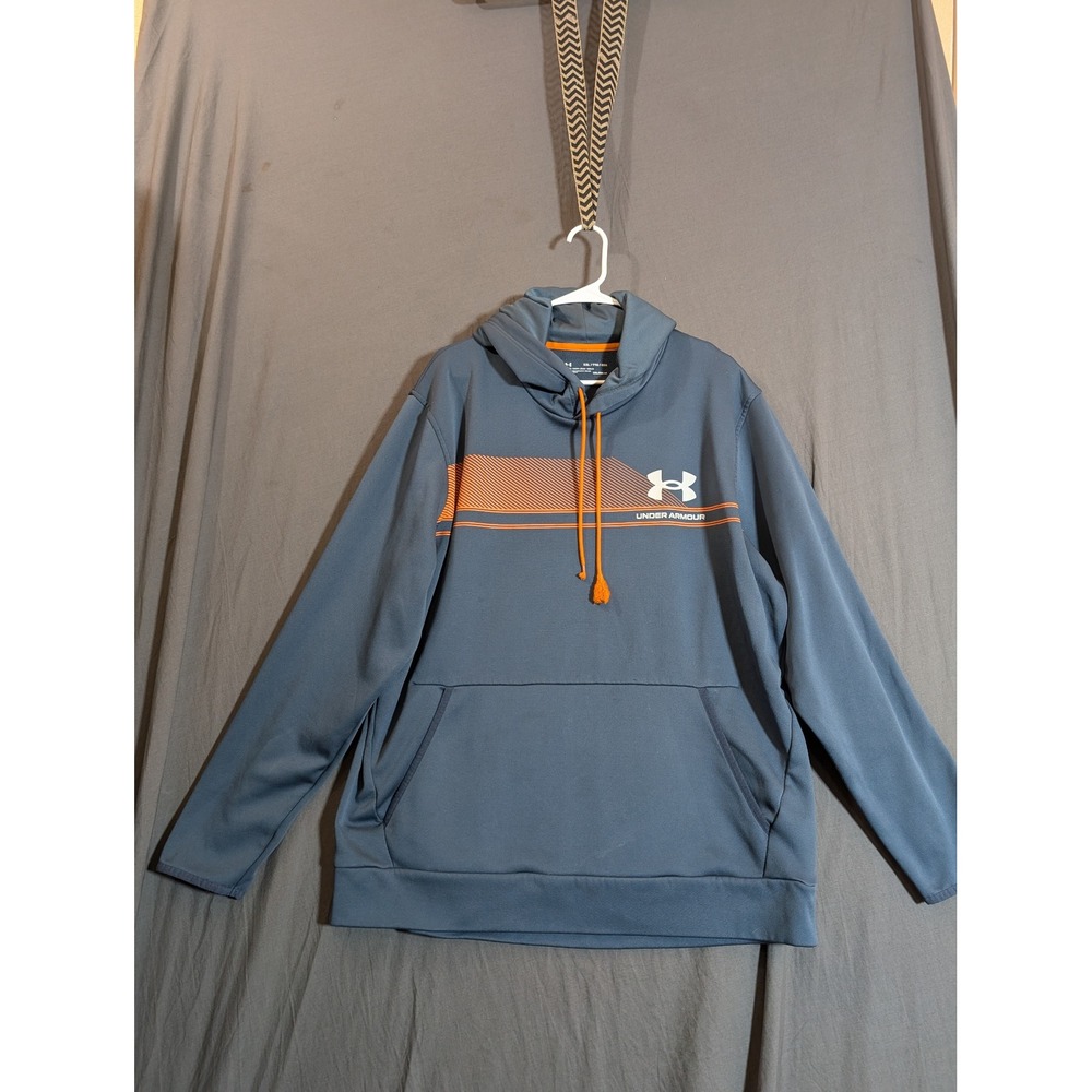 Under Armour Miami Dolphins Hoodie Fleece Pullover Men's XXL Blue Orange Logo